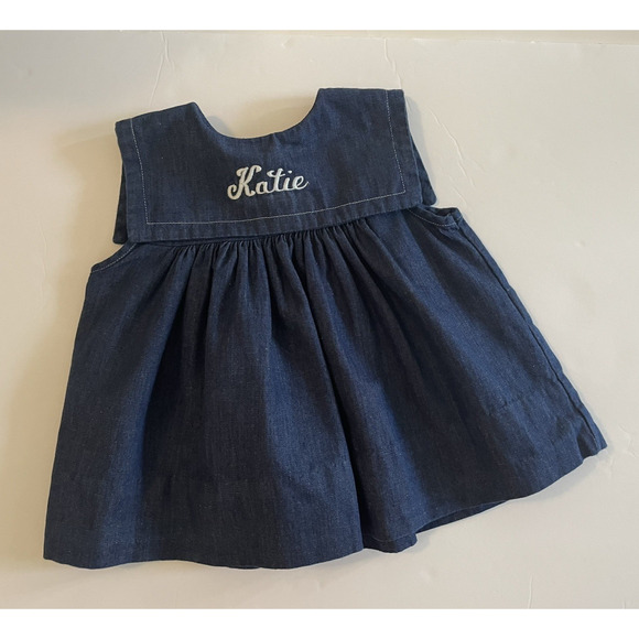 Jackie Tate Size‎ 18Months Embroidered "Katie" Denim Dress Blouse - Picture 4 of 8